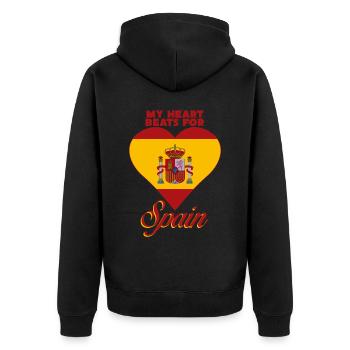 Spain Love Spanish - Unisex Premium Organic Zip Hoodie - black - Back - Nico (187cm)
