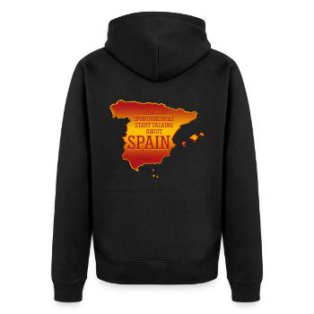 Spain Spanish Holidays - Unisex Premium Organic Zip Hoodie - black - Back - Nico (187cm)