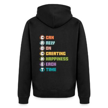 Crocheting Crochet Can Rely On Creating Knitting - Unisex Premium Bio Zip Hoodie - Schwarz - Hinten - Nico (187cm)