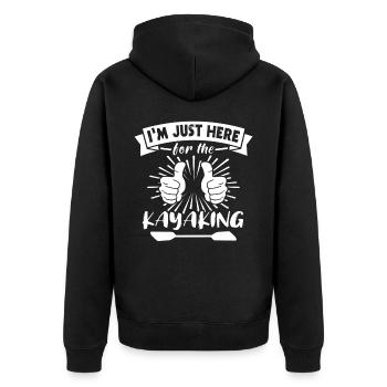 Kayaking Kayaker Kayak - Unisex Premium Organic Zip Hoodie - black - Back - Nico (187cm)