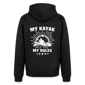 Kayaking Kayaker Kayak - Unisex Premium Bio Zip Hoodie - Schwarz - Hinten - Nico (187cm)
