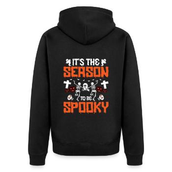 Halloween Kostüm Lustiger Halloween Spruch - Unisex Premium Bio Zip Hoodie - Schwarz - Hinten - Nico (187cm)
