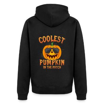 Halloween Kostüm Lustiger Halloween Spruch - Unisex Premium Bio Zip Hoodie - Schwarz - Hinten - Nico (187cm)