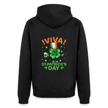 Irish St Patricks Day Funny Saint Patricks Day - Unisex Premium Organic Zip Hoodie - black - Back - Nico (187cm)
