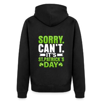 Irish St Patricks Day Funny Saint Patricks Day - Unisex Premium Organic Zip Hoodie - black - Back - Nico (187cm)