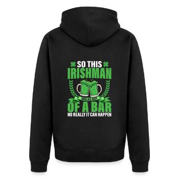 Journée de la Saint-Patrick irlandaise Drôle de la Saint-Patrick - Veste à capuche bio Premium Unisexe - noir - Dos - Nico (187cm)