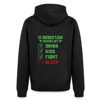 Irish St Patricks Day Funny Saint Patricks Day - Unisex Premium Organic Zip Hoodie - black - Back - Nico (187cm)