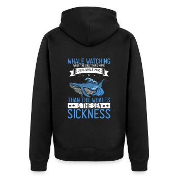 Meeressäuger für Orca-Beobachtung und Buckelwal - Unisex Premium Bio Zip Hoodie - Schwarz - Hinten - Nico (187cm)