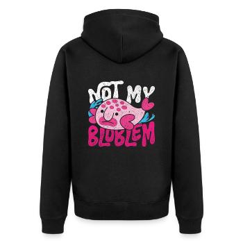 Blobfisch pas mon Bloblem - Veste à capuche bio Premium Unisexe - noir - Dos - Nico (187cm)
