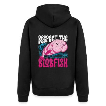 Blobfisch respecte le poisson blobon - Veste à capuche bio Premium Unisexe - noir - Dos - Nico (187cm)
