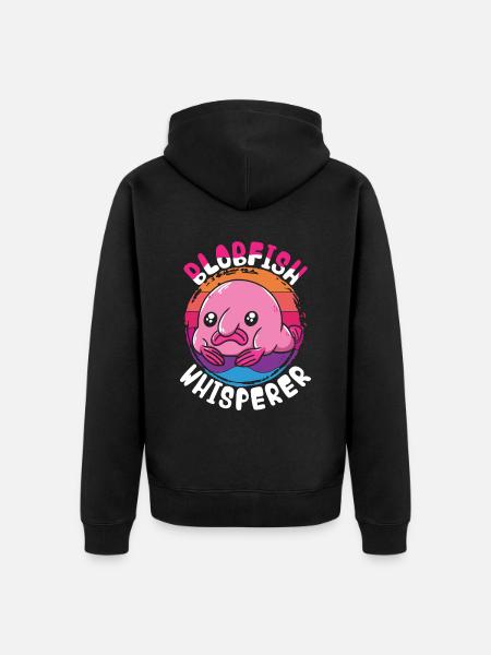 Blobfisch Blobfish Whisperer - Unisex Premium Organic Zip Hoodie - black