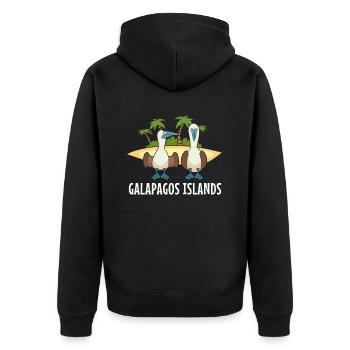 Galapagos Islands - Unisex Premium Bio Zip Hoodie - Schwarz - Hinten - Nico (187cm)