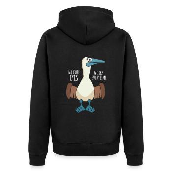 Niedlicher Blaufußtölpel - Unisex Premium Bio Zip Hoodie - Schwarz - Hinten - Nico (187cm)