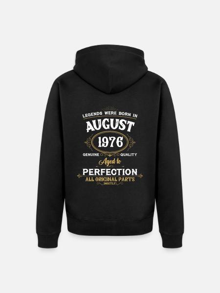 Legends Were Born In August 1976 - Premium økologisk unisex-hættejakke - sort