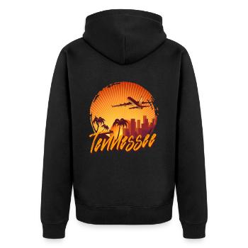 Tennessee - Unisex Premium Bio Zip Hoodie - Schwarz - Hinten - Nico (187cm)