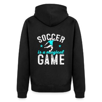 Le football est un jeu magique jeu de football - Veste à capuche bio Premium Unisexe - noir - Dos - Nico (187cm)