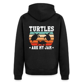 Sea Turtle Tortoise Retro Vintage - Veste à capuche bio Premium Unisexe - noir - Dos - Nico (187cm)