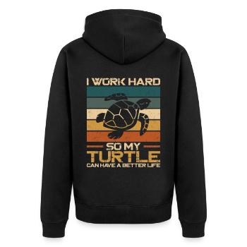 Sea Turtle Tortoise Retro Vintage - Veste à capuche bio Premium Unisexe - noir - Dos - Nico (187cm)