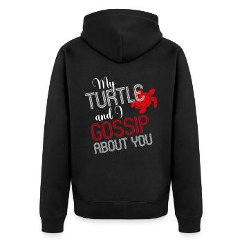 Tortue de mer Tortue Ma Tortue et - Veste à capuche bio Premium Unisexe - noir - Dos - Nico (187cm)
