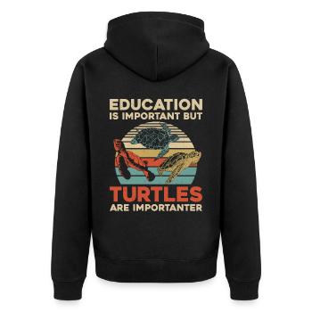 Sea Turtle Tortoise Retro Vintage - Veste à capuche bio Premium Unisexe - noir - Dos - Nico (187cm)