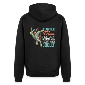Sea Turtle Tortoise Mom Turtle Mom - Unisex Premium Bio Zip Hoodie - Schwarz - Hinten - Nico (187cm)