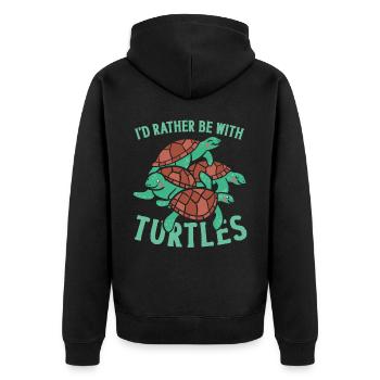 Tortue de mer que je préférerais être - Veste à capuche bio Premium Unisexe - noir - Dos - Nico (187cm)