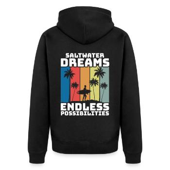 Surf, kitesurf, wakeboard, beach surfers - Veste à capuche bio Premium Unisexe - noir - Dos - Nico (187cm)