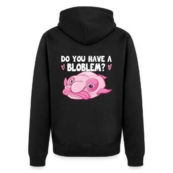 Costume de Blobfish - Visage de poisson Blob laid - - Veste à capuche bio Premium Unisexe - noir - Dos - Nico (187cm)