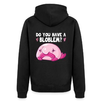 Costume de Blobfish - Visage de poisson Blob laid - - Veste à capuche bio Premium Unisexe - noir - Dos - Nico (187cm)
