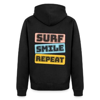 Surf, kitesurf, wakeboard, beach surfers - Veste à capuche bio Premium Unisexe - noir - Dos - Nico (187cm)