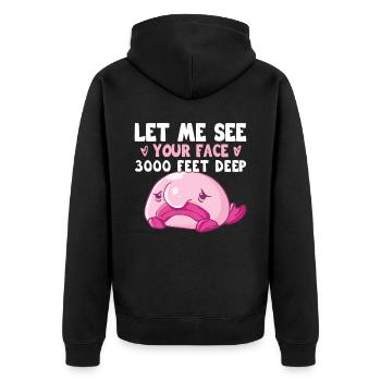 Costume de Blobfish - Visage de poisson Blob laid - - Veste à capuche bio Premium Unisexe - noir - Dos - Nico (187cm)