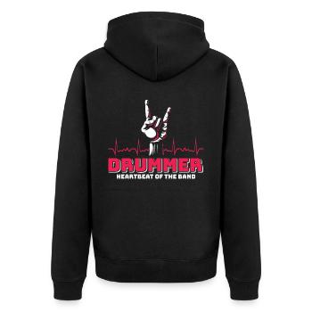 Drummers Drummers Drummers Drummers - Unisex Premium Organic Zip Hoodie - black - Back - Nico (187cm)