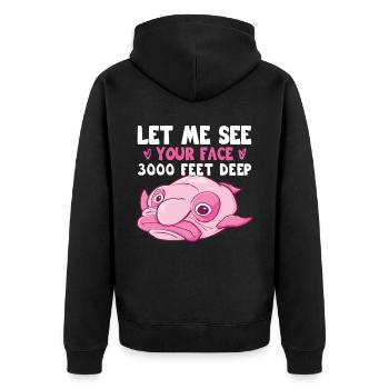 Costume de Blobfish - Visage de poisson Blob laid - - Veste à capuche bio Premium Unisexe - noir - Dos - Nico (187cm)