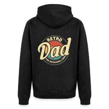 Retro Vintage Daddy 60s 70s 80s 90s Costume de fête - Veste à capuche bio Premium Unisexe - noir - Dos - Nico (187cm)
