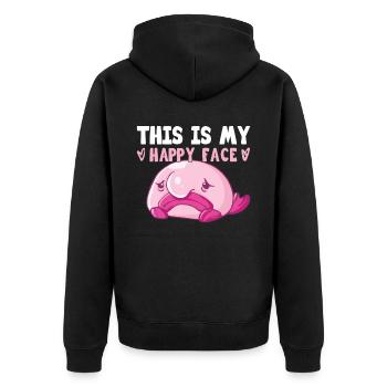 Costume de Blobfish - Visage de poisson Blob laid - - Veste à capuche bio Premium Unisexe - noir - Dos - Nico (187cm)
