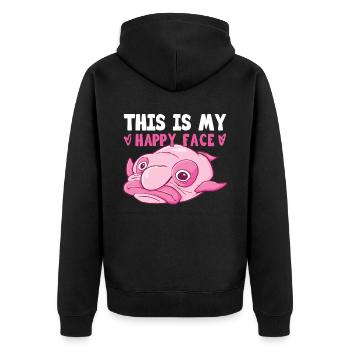 Costume de Blobfish - Visage de poisson Blob laid - - Veste à capuche bio Premium Unisexe - noir - Dos - Nico (187cm)