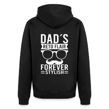 Retro Vintage Daddy 60s 70s 80s 90s Costume de fête - Veste à capuche bio Premium Unisexe - noir - Dos - Nico (187cm)