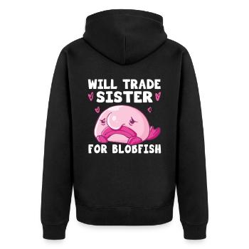 Costume de Blobfish - Visage de poisson Blob laid - - Veste à capuche bio Premium Unisexe - noir - Dos - Nico (187cm)