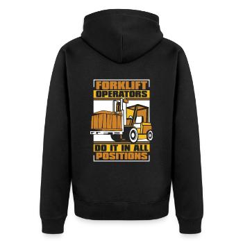Do It In All Positions Telehandler Forklift - Unisex Premium Organic Zip Hoodie - black - Back - Nico (187cm)