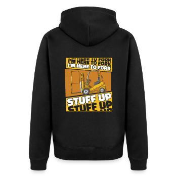 I'm Here To Fork Stuff Up All-Terrain Fork - Unisex Premium Organic Zip Hoodie - black - Back - Nico (187cm)