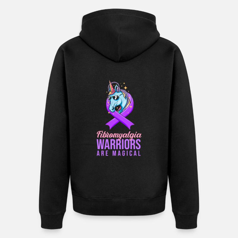 Fibromyalgie Rhumatisme Guerriers - Veste à capuche bio Premium Unisexe - noir