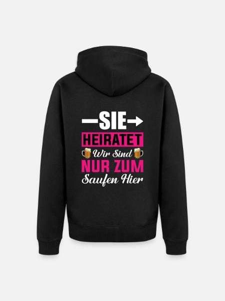 Junggesellenabschied Frau - Unisex Premium Bio Zip Hoodie - Schwarz