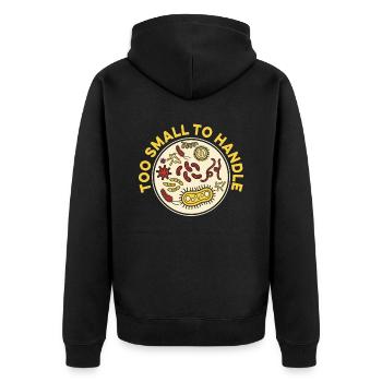 Biologie Biologe Bakterien - Unisex Premium Bio Zip Hoodie - Schwarz - Hinten - Nico (187cm)