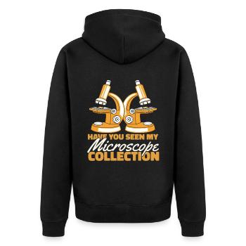 Biology Biologist Microscope - Unisex Premium Organic Zip Hoodie - black - Back - Nico (187cm)