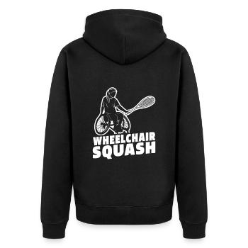 Squash - Unisex Premium Bio Zip Hoodie - Schwarz - Hinten - Nico (187cm)