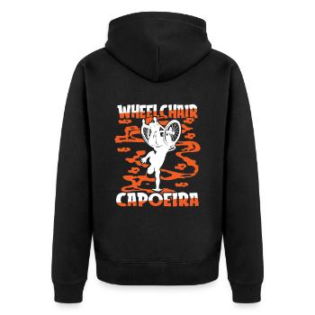 Capoeira Danse Martiale Fauteuil Roulant - Veste à capuche bio Premium Unisexe - noir - Dos - Nico (187cm)