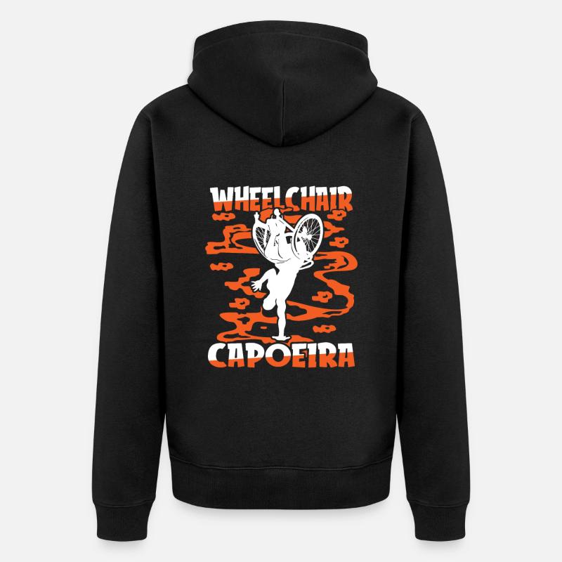 Capoeira Kampftanz Rollstuhl - Unisex Premium Bio Zip Hoodie - Schwarz