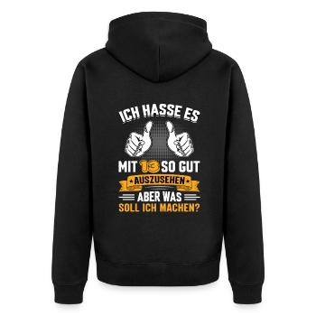 13 Geburtstag 13 Jahre 13 Lebensjahr 13 Lebenalter - Unisex Premium Bio Zip Hoodie - Schwarz - Hinten - Nico (187cm)