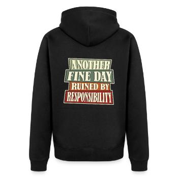 Schwarzer Humor Witzig - Unisex Premium Bio Zip Hoodie - Schwarz - Hinten - Nico (187cm)