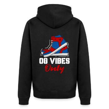 Shoe Collector Shoemaker Sneaker Addict - Unisex Premium Organic Zip Hoodie - black - Back - Nico (187cm)